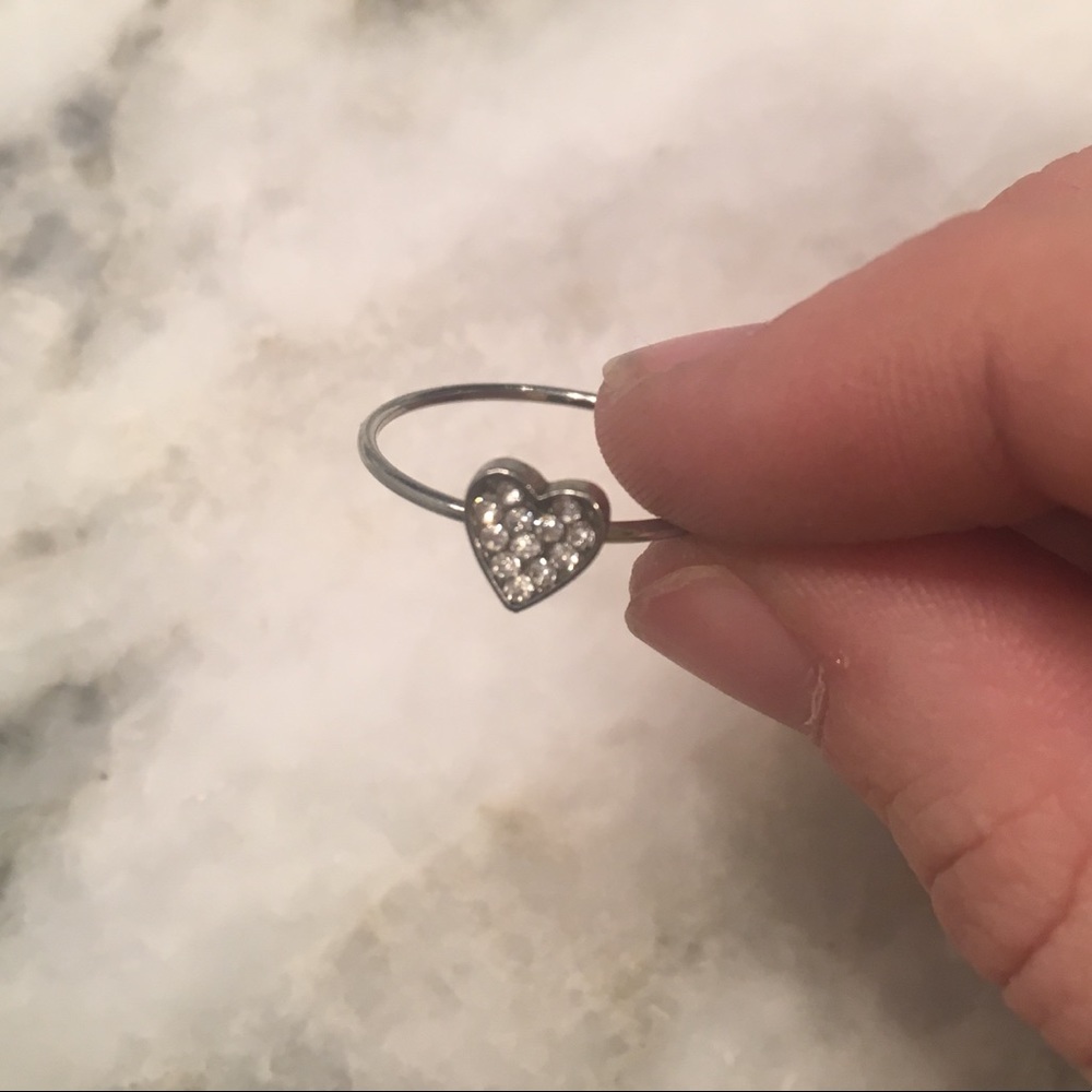 Small silver heart ring
